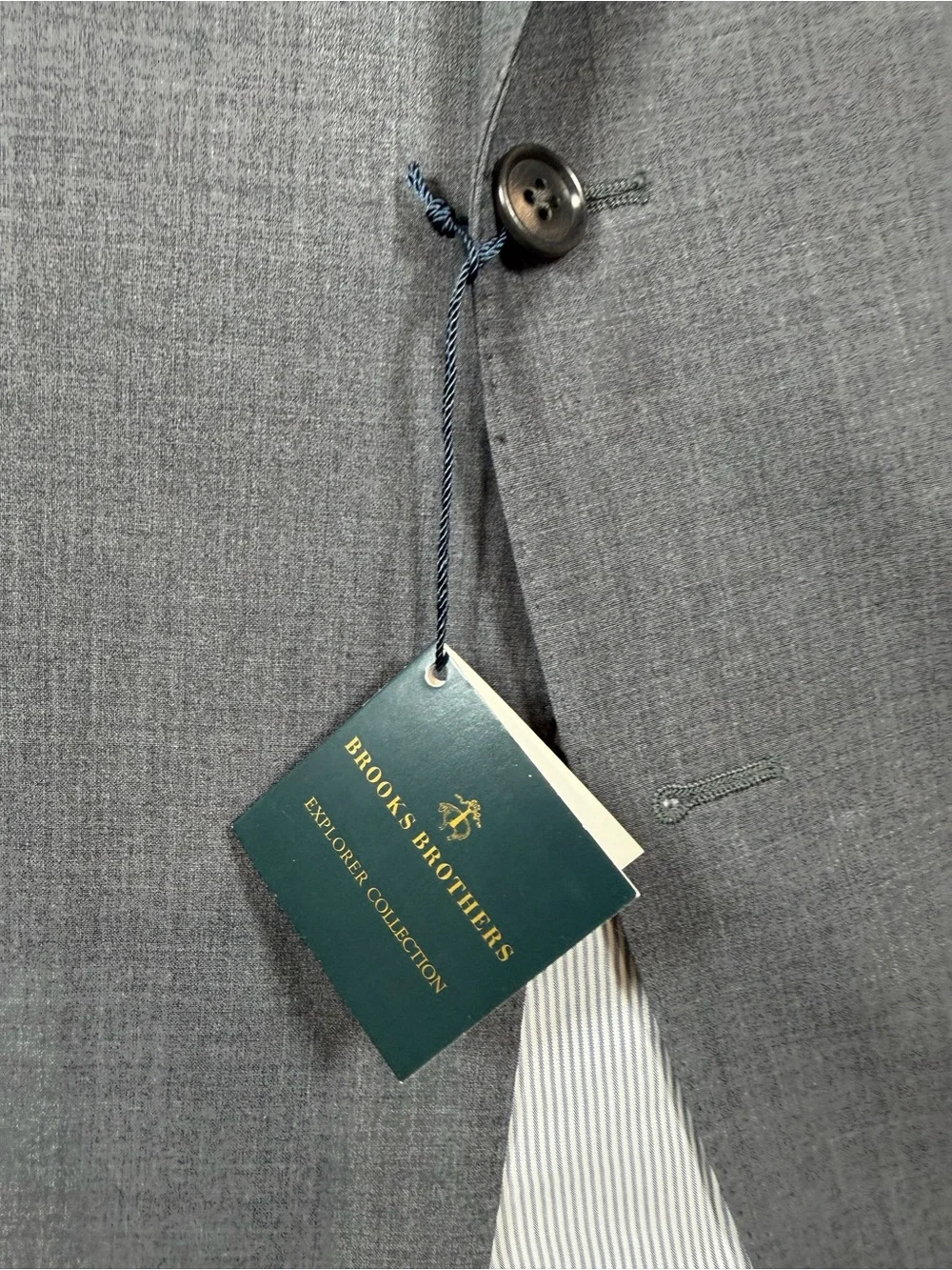 NWT Brooks Brothers Explorer 44L 36W 34L Gray Wool Single-Breasted Suit $$$